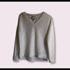 Knox Rose Ivory Sweater with Back Crochet Lace